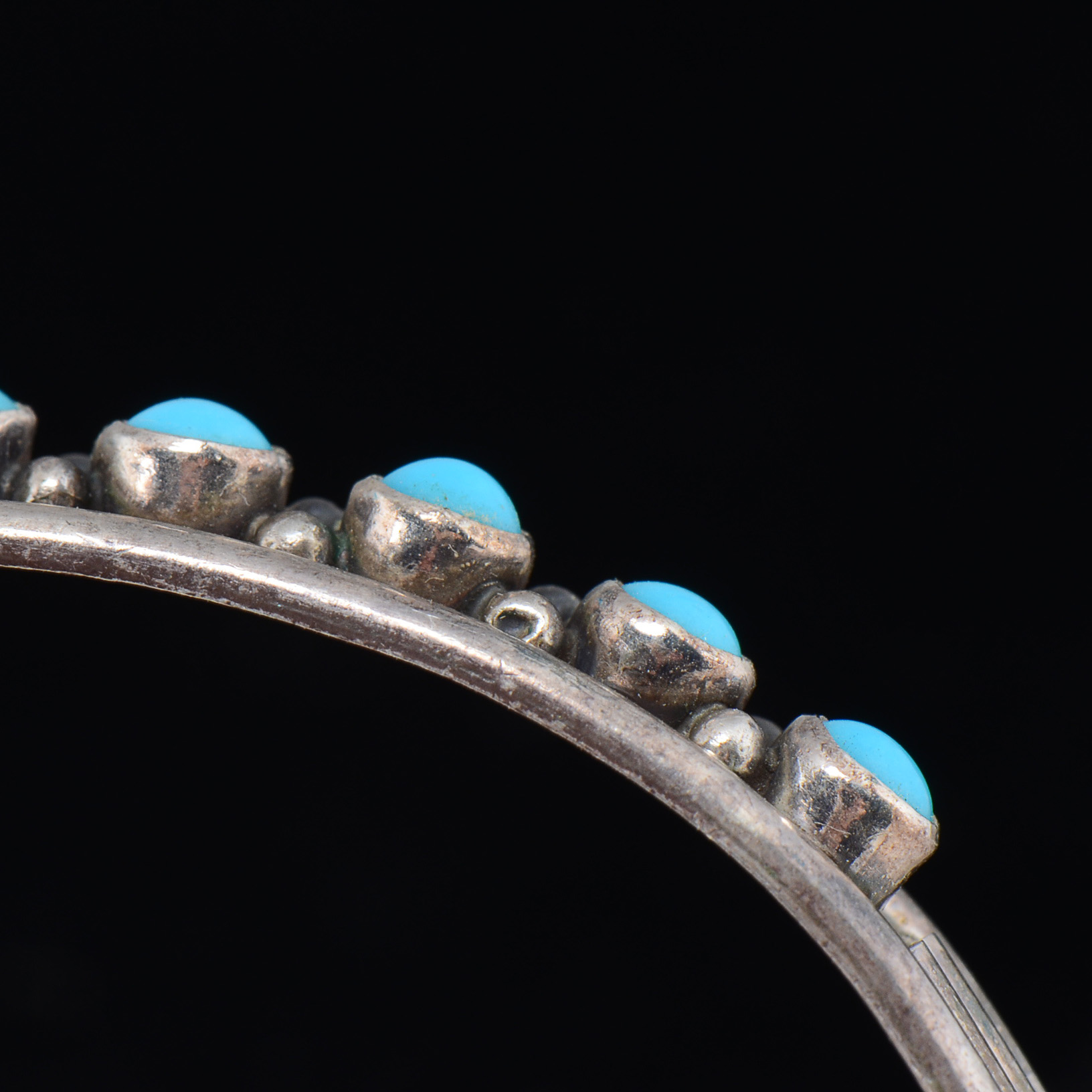 Lennie Mariano Signed Native American Navajo Sterling and Turquoise Cuff Bracelet