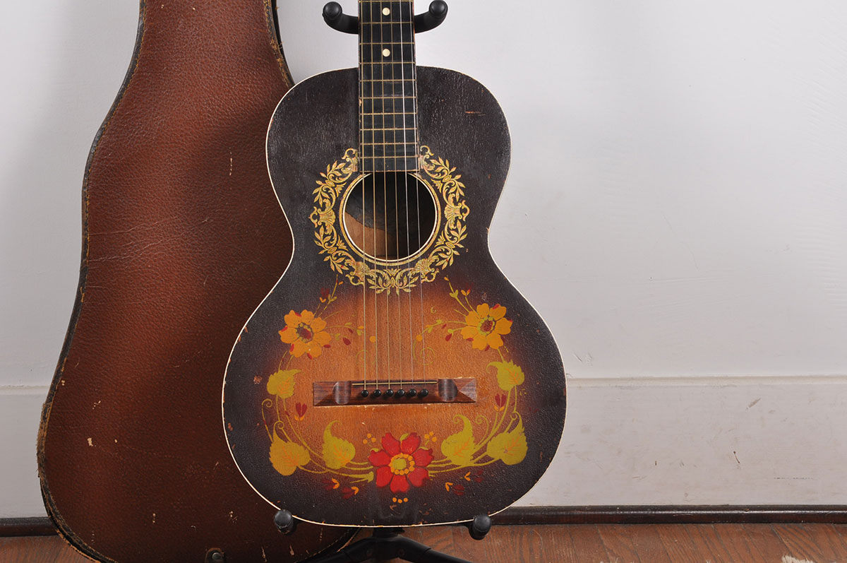 Vintage Oscar Schmidt Stella Parlor Guitar With Case