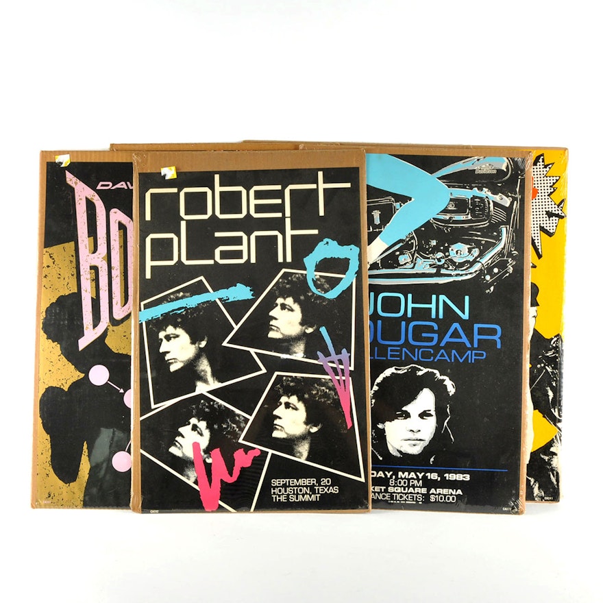 Collection of Pop and Rock 1980s Concert Posters