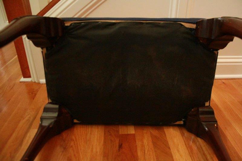 Plaid Upholstered Footstool