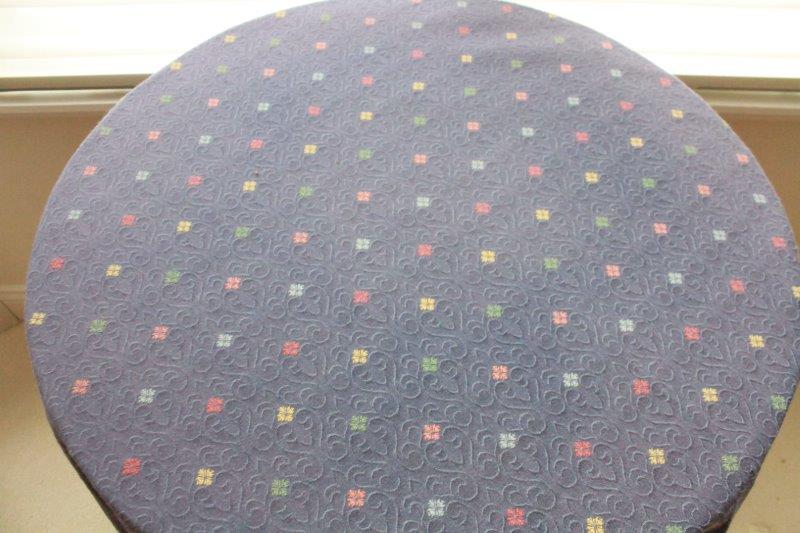 Wood Side Table with Tablecloth