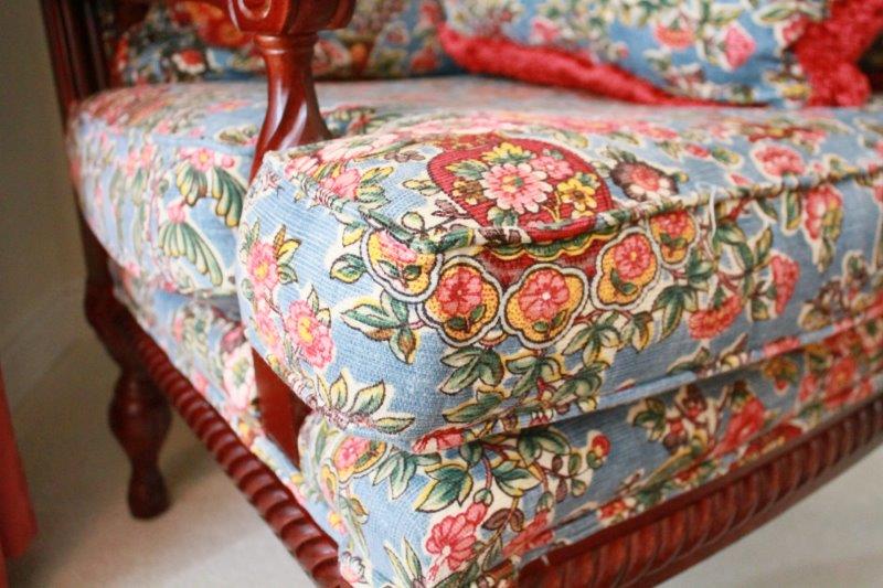 Floral Upholstered Arm Chair