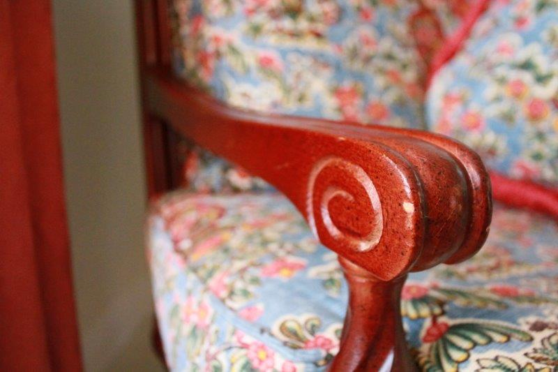 Floral Upholstered Arm Chair