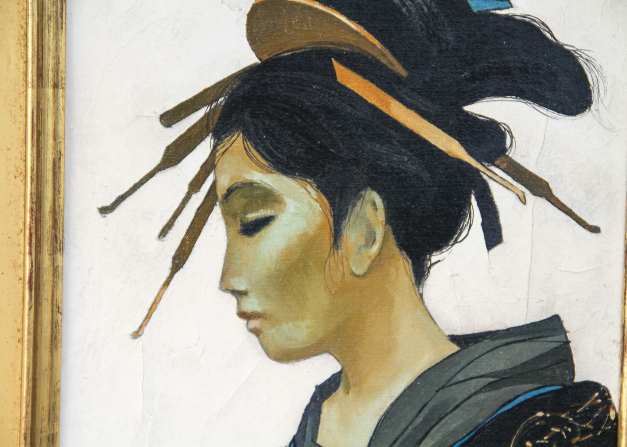 Original Geisha Oil on Canvas Painting