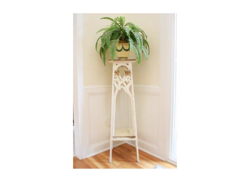 Plant Stand with Faux Plant
