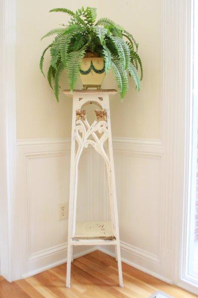 Plant Stand with Faux Plant