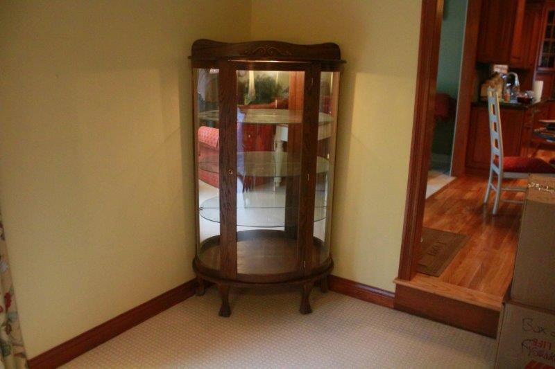 Wood and Glass Lighted Display Cabinet