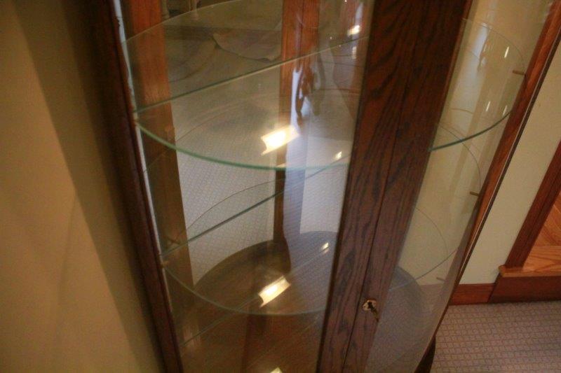 Wood and Glass Lighted Display Cabinet