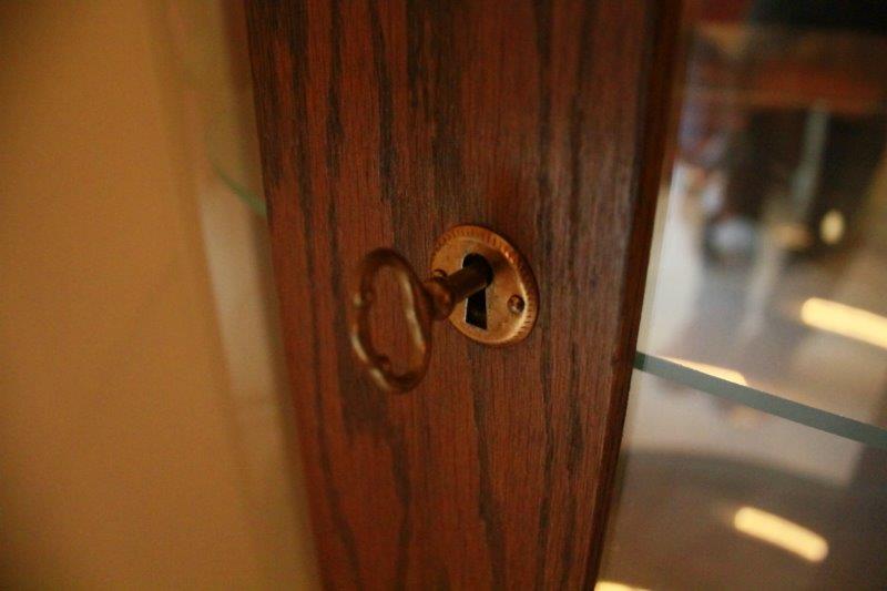 Wood and Glass Lighted Display Cabinet