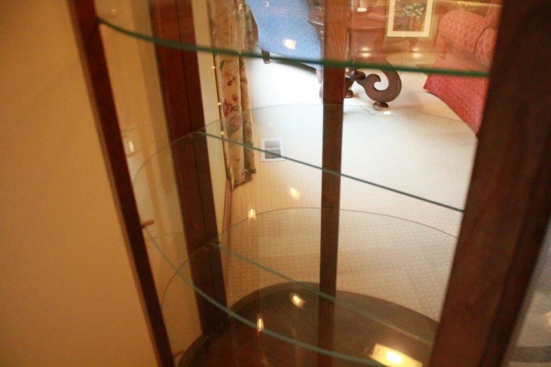 Wood and Glass Lighted Display Cabinet