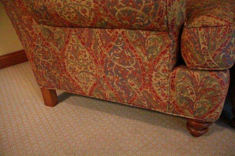 Upholstered Chair and Ottoman