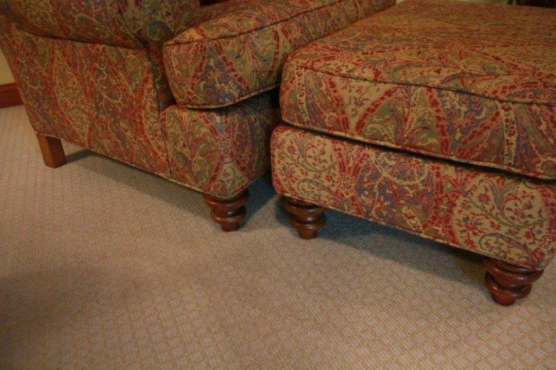Upholstered Chair and Ottoman