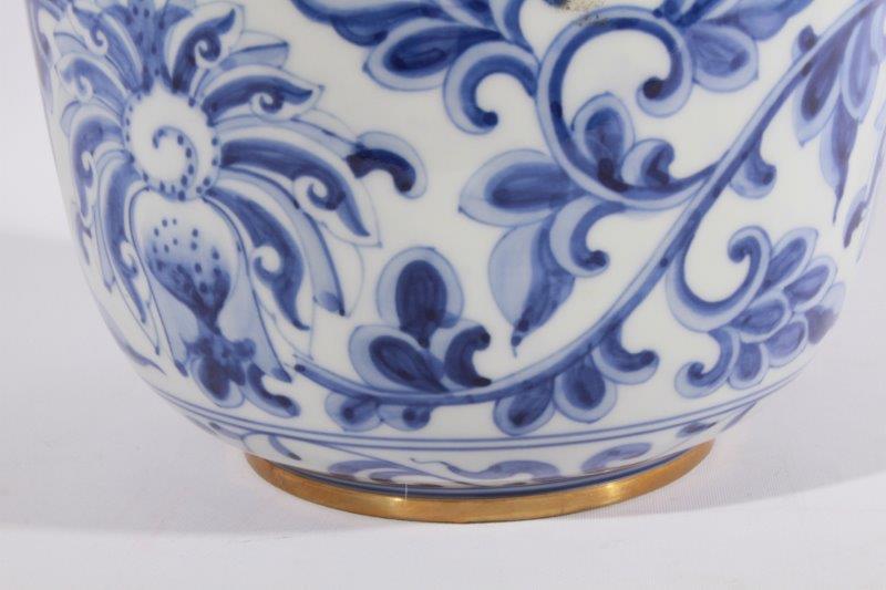 Blue and White Decorative Urn
