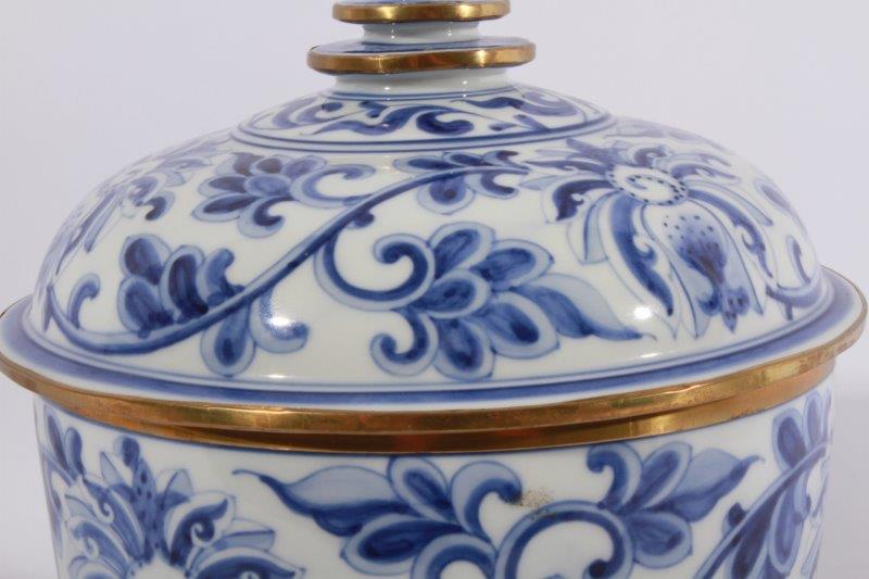 Blue and White Decorative Urn