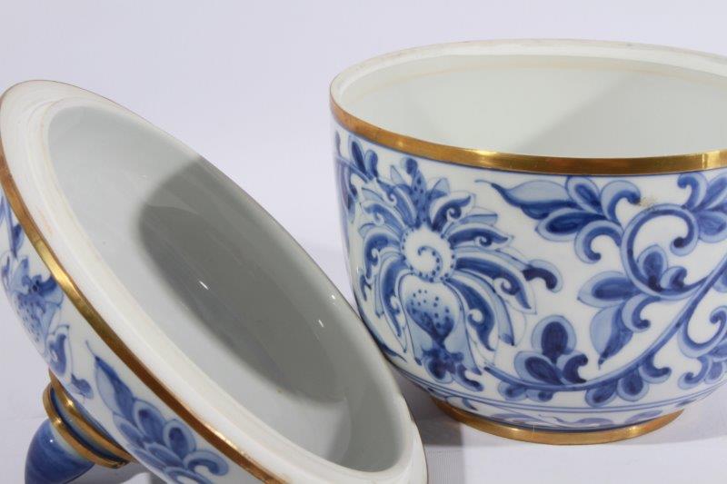 Blue and White Decorative Urn