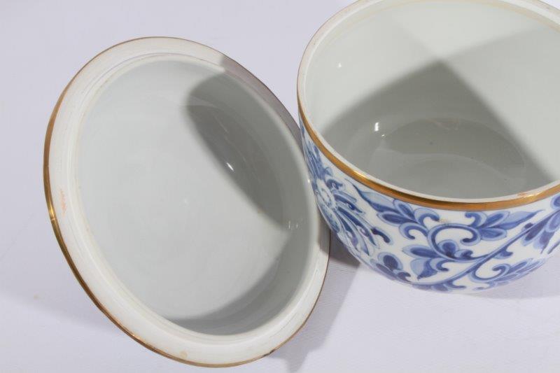 Blue and White Decorative Urn