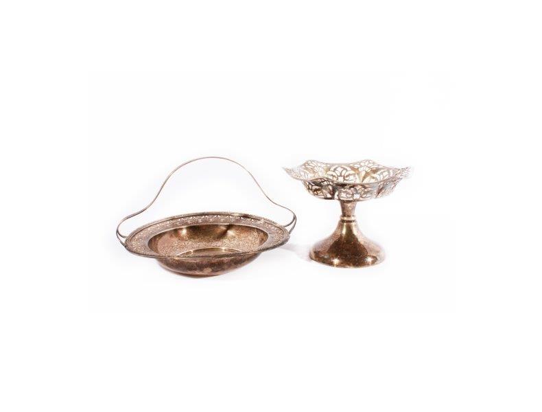 Sterling Silver Dish and a Silver Plated Compote