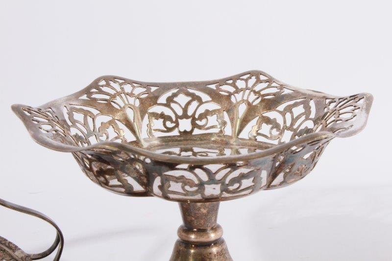 Sterling Silver Dish and a Silver Plated Compote