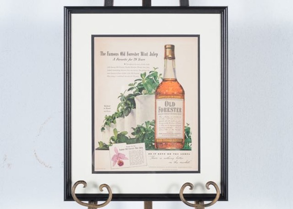 1945 Old Forester Mint Julep Advertisement Framed