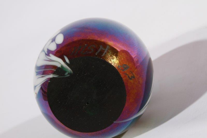 Pair of Signed Art Glass Eggs