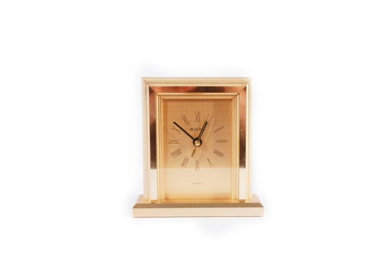 Gold Tone Bulova Desk Clock