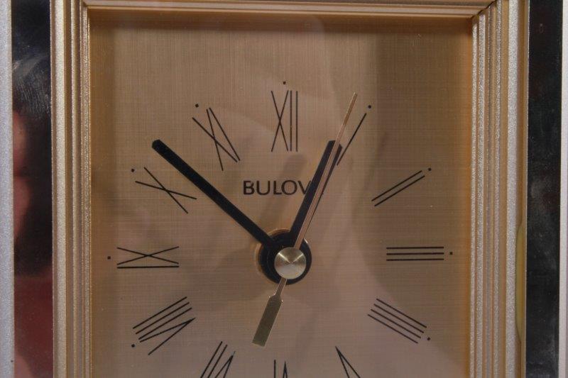 Gold Tone Bulova Desk Clock