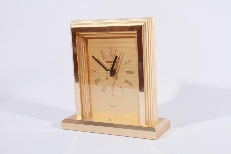 Gold Tone Bulova Desk Clock