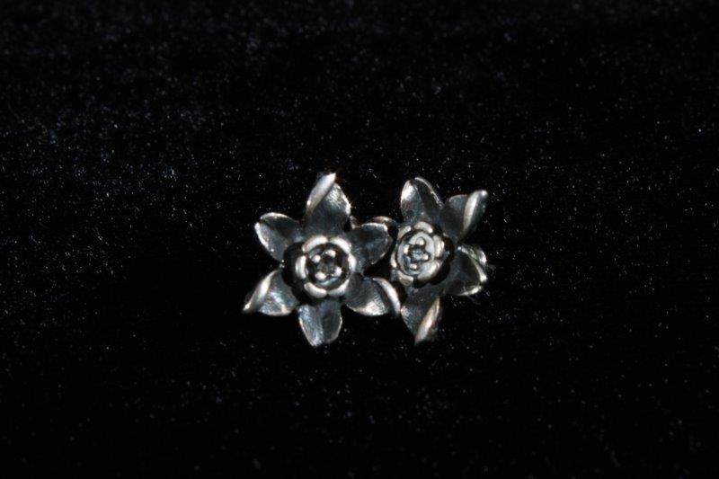 Silver Tone Floral Earrings