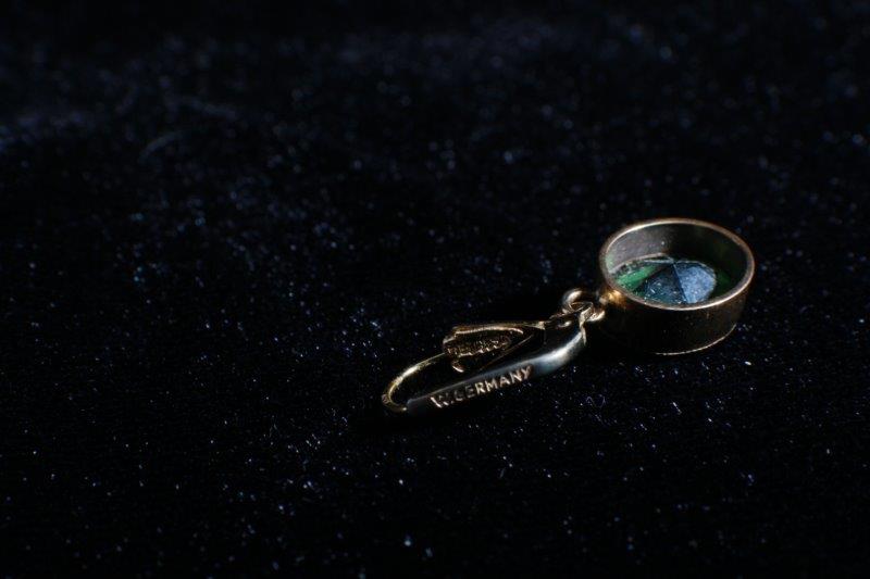 14 Karat W.Germany Green Glass Earrings