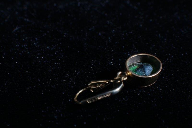 14 Karat W.Germany Green Glass Earrings