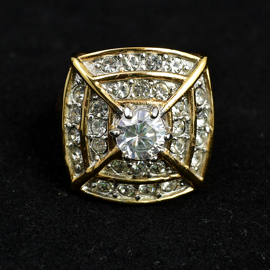 House of Nikolas 18K Gold and CZ Ring