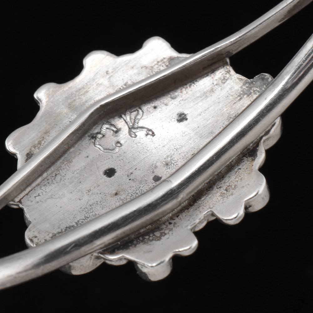 Zuni Sunface Sterling Silver Inlaid Split Cuff Bracelet