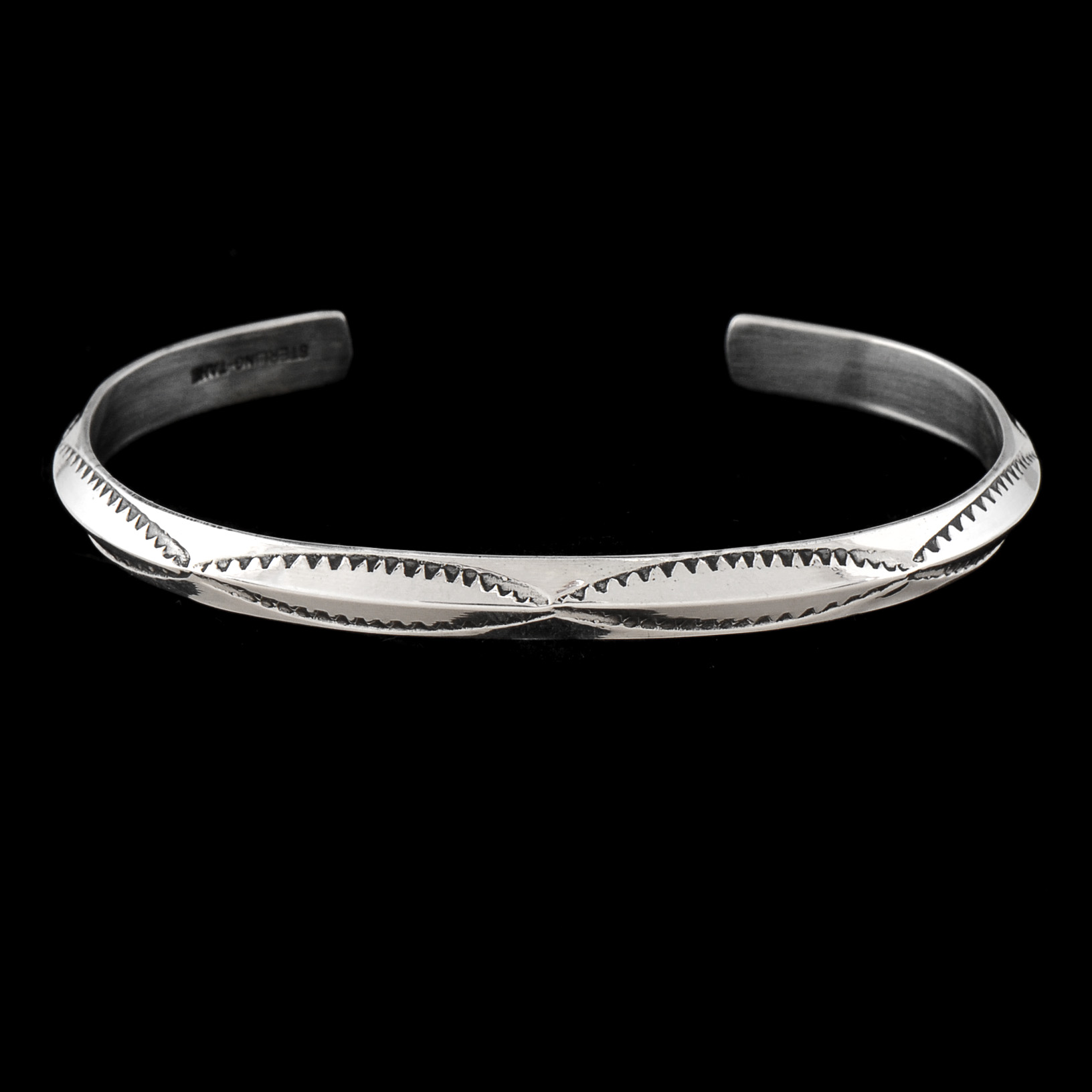 Nora Tahe Signed Native American Navajo Sterling Silver Bracelet