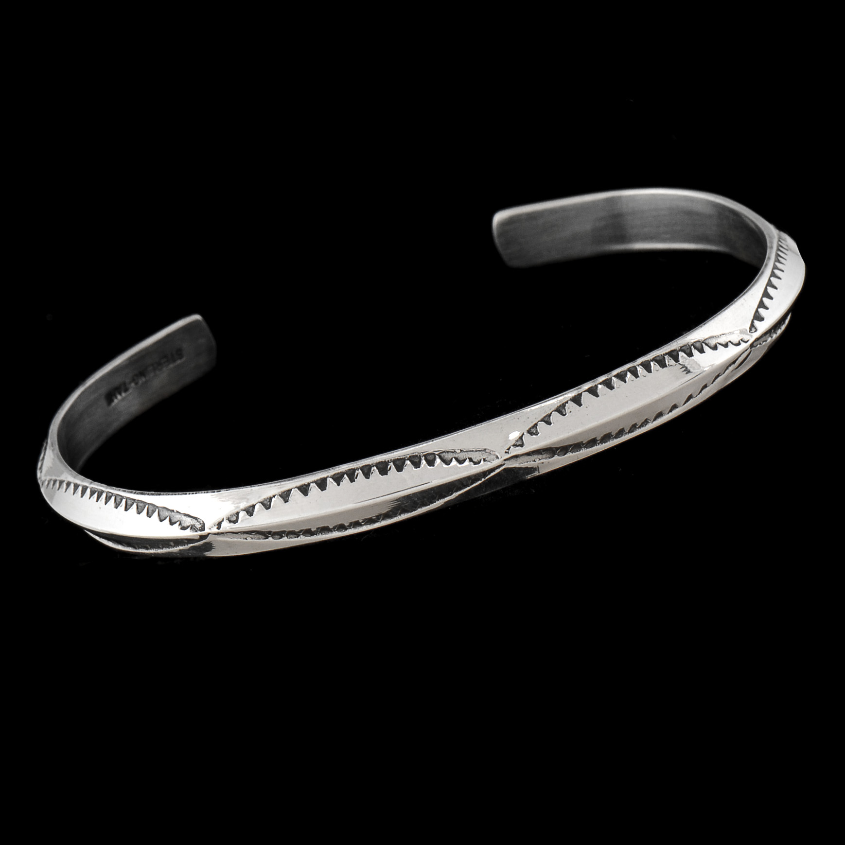 Nora Tahe Signed Native American Navajo Sterling Silver Bracelet