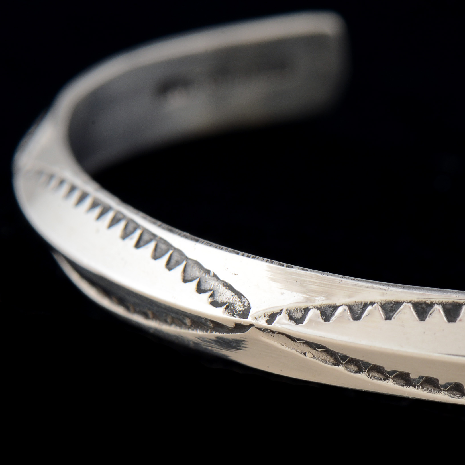 Nora Tahe Signed Native American Navajo Sterling Silver Bracelet