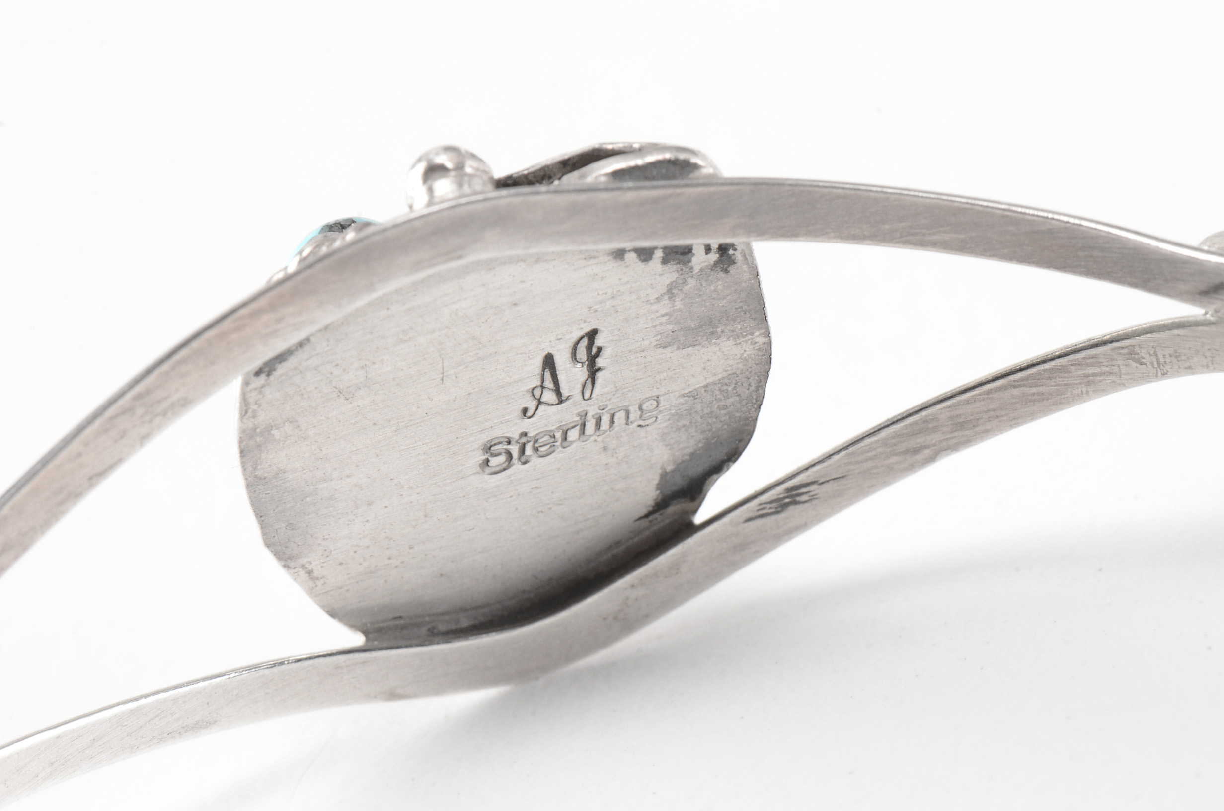 Native American Navajo Sterling Silver Turqoise Cuff Bracelet