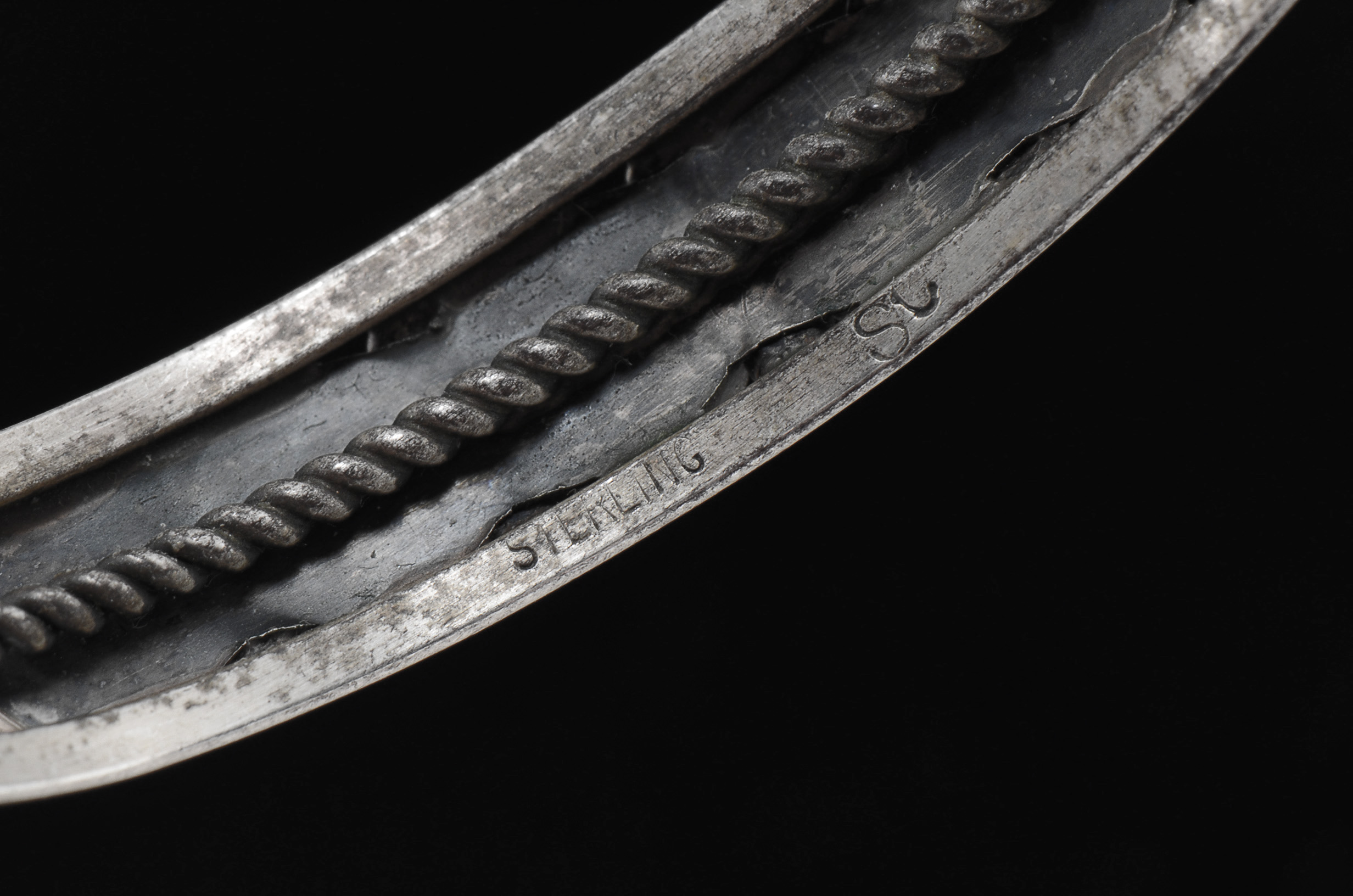 Sarah Curley Signed Native American Navajo Sterling Silver and Turquoise Cuff