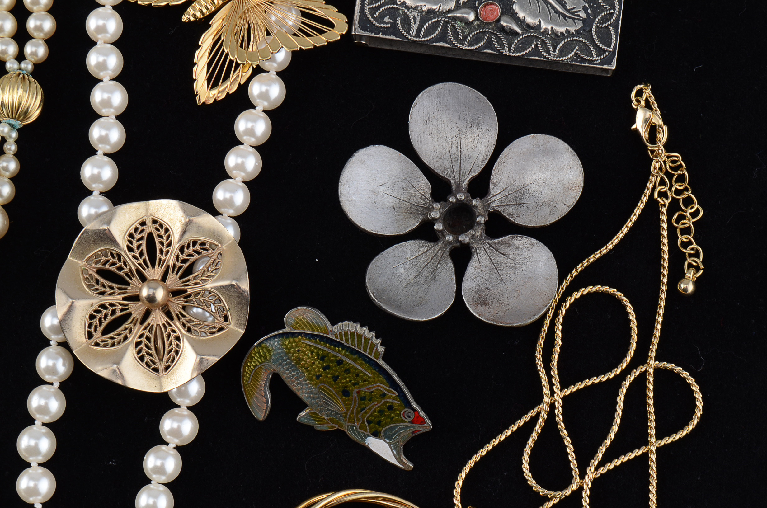 Assorted Costume Jewelry Including Monet and Bulova