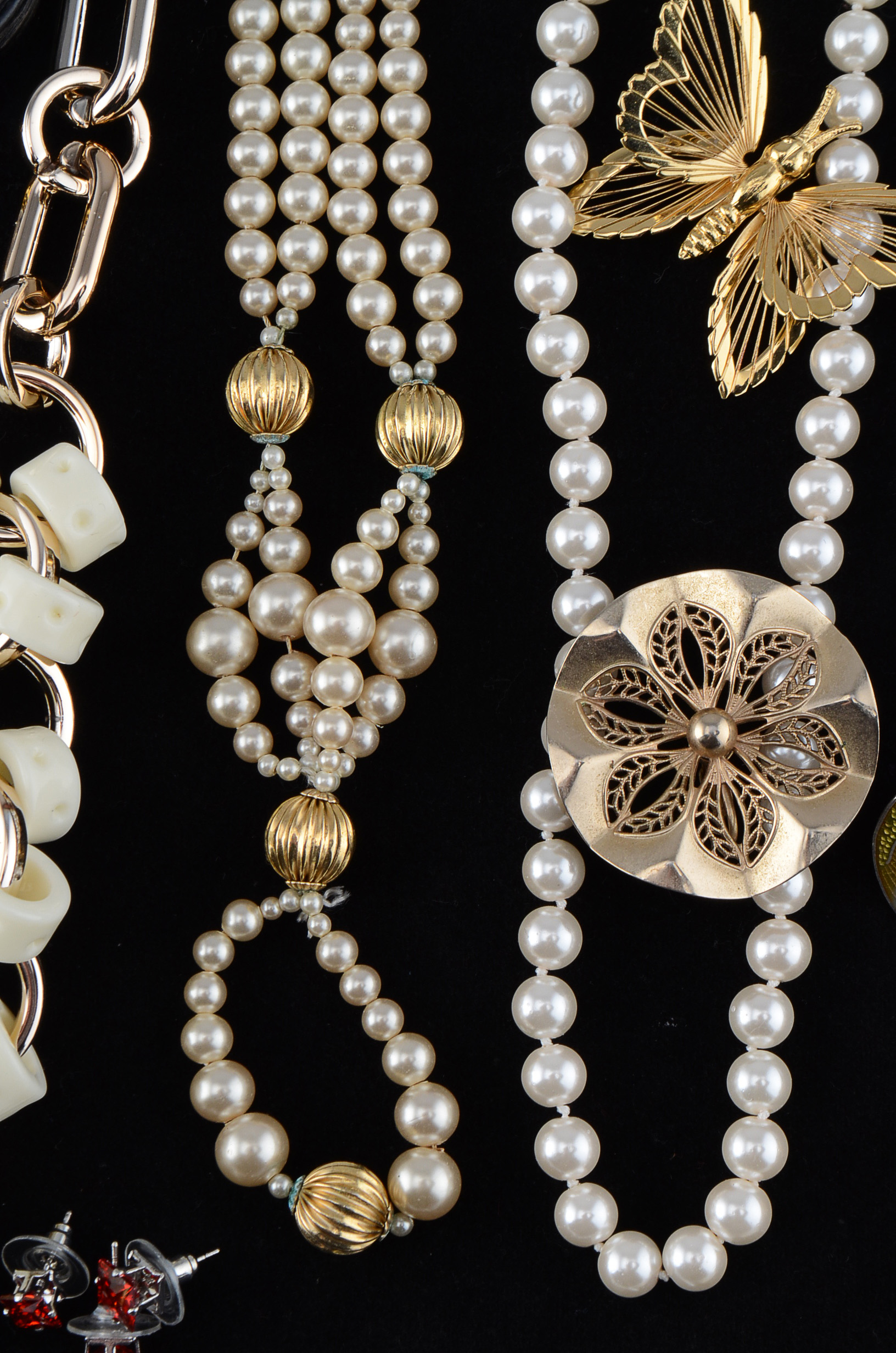 Assorted Costume Jewelry Including Monet and Bulova