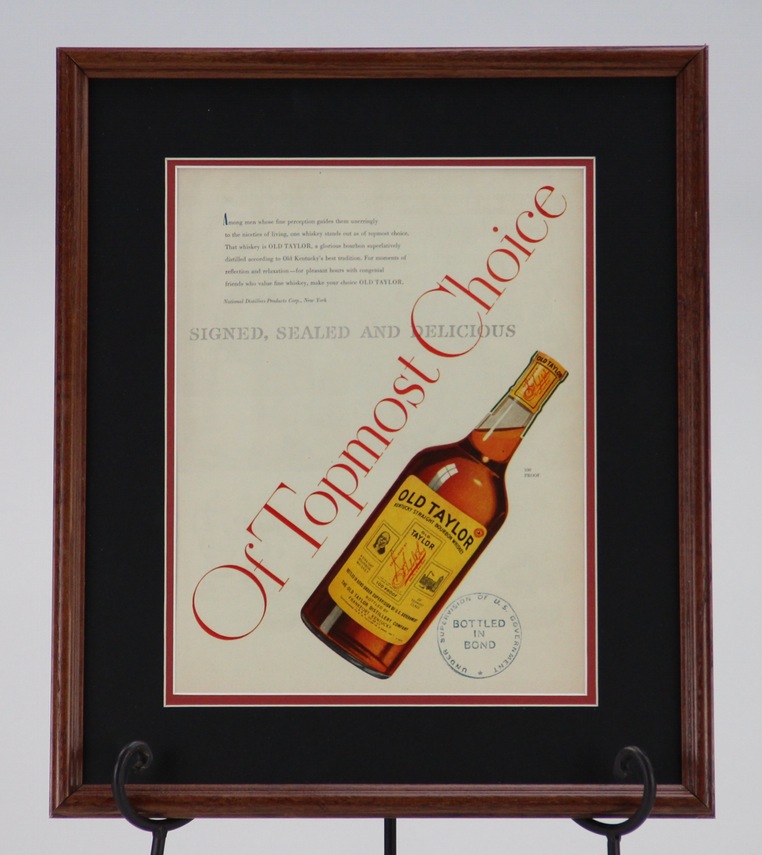 1936 Old Taylor Kentucky Bourbon Whiskey Advertisement
