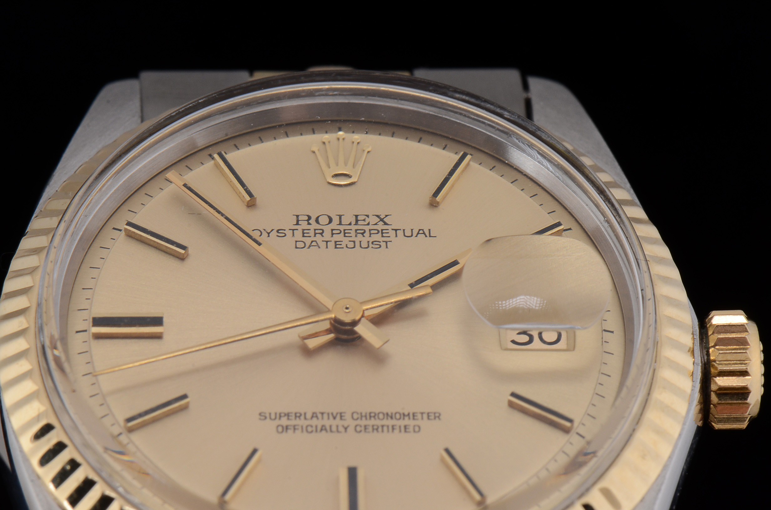 Men's Rolex Datejust 14K Gold and Steel 36mm Automatic Champagne Index Dial Watch