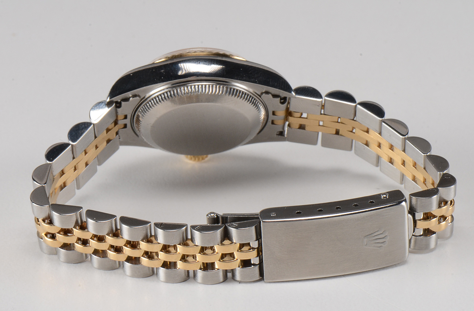 Women's Rolex Datejust 18k Gold and Steel Champagne Diamond Dial Watch