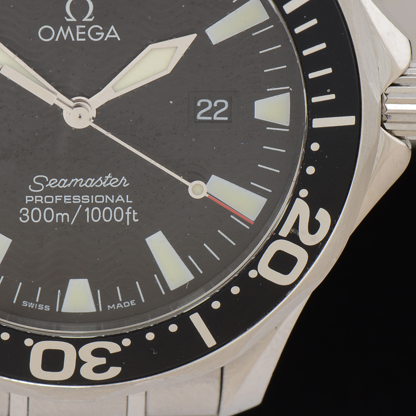 Men's Omega Seamaster Professional 300m Full Size 41mm Black Wave Steel Watch