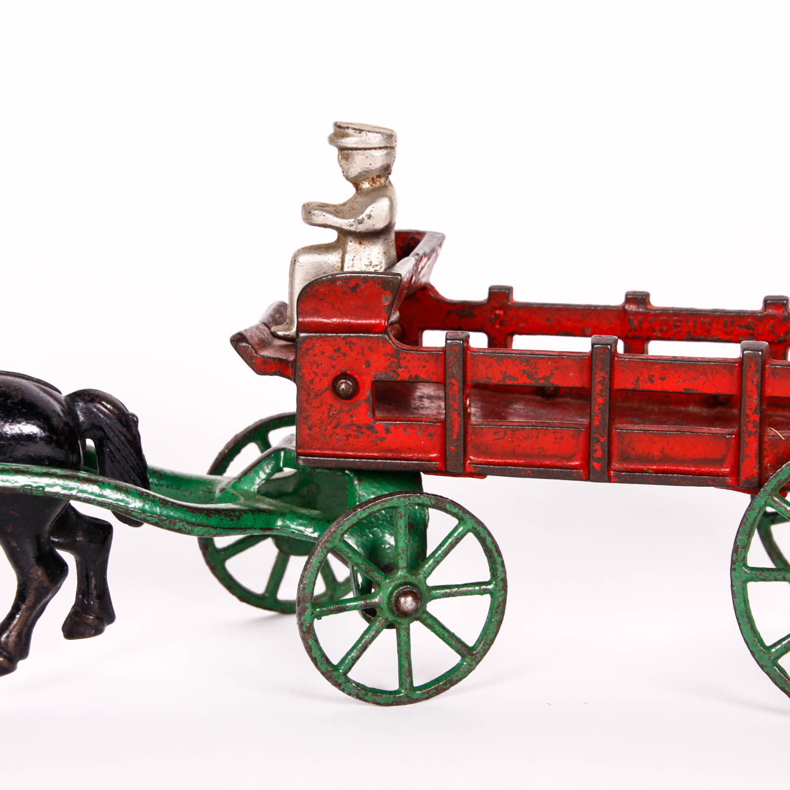 Antique Cast Metal Horse and Carriage Toy