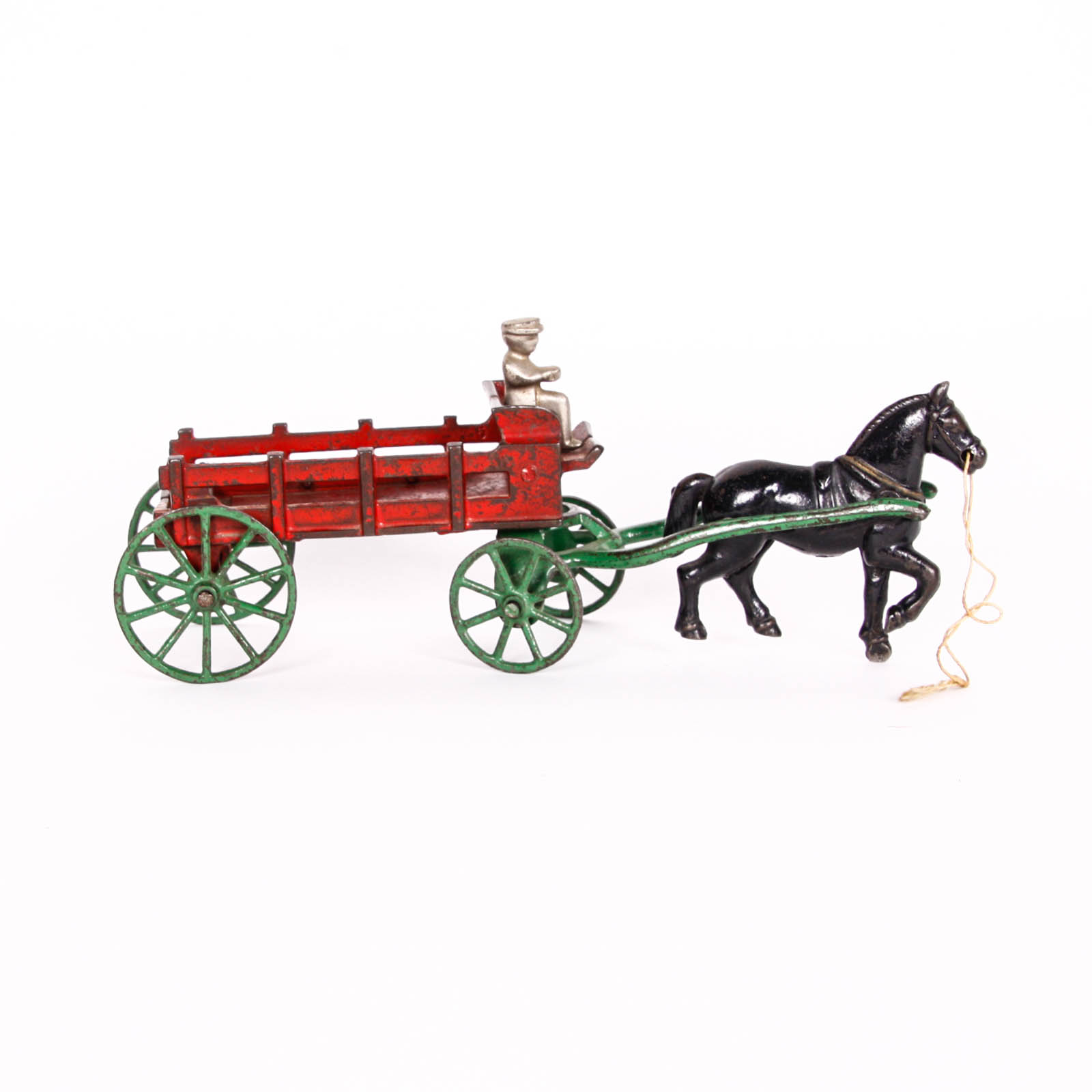 Antique Cast Metal Horse and Carriage Toy