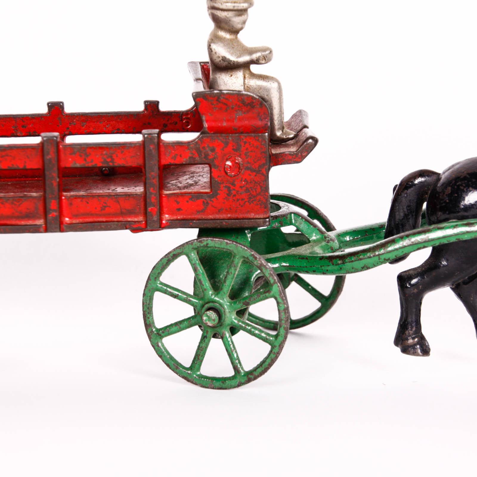 Antique Cast Metal Horse and Carriage Toy