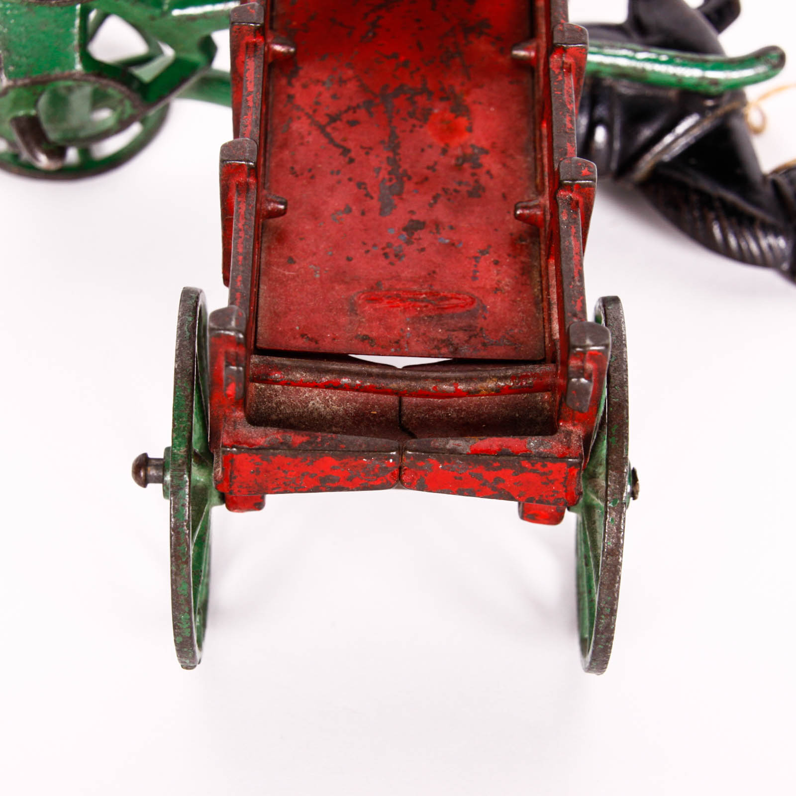 Antique Cast Metal Horse and Carriage Toy