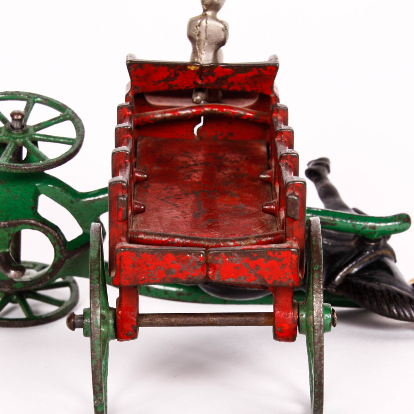 Antique Cast Metal Horse and Carriage Toy