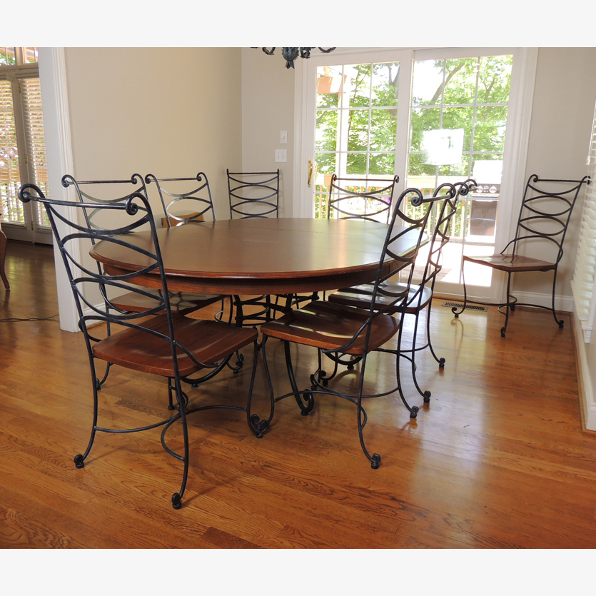 Wrought Iron Wood And Glass Dining Table Wrought Iron And Solid