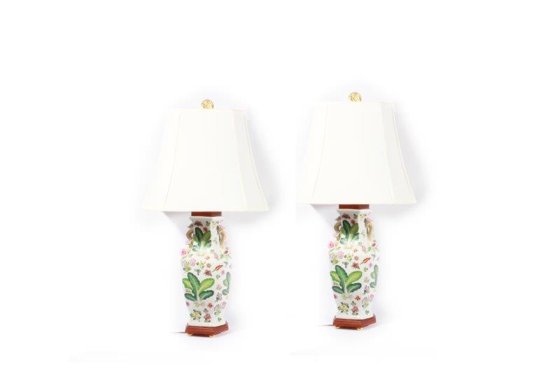 Pair of Botanical Table Lamps